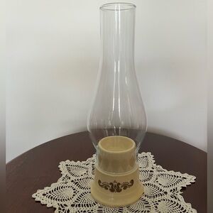Vintage Pfaltzgraff Village pattern, hurricane lamp.